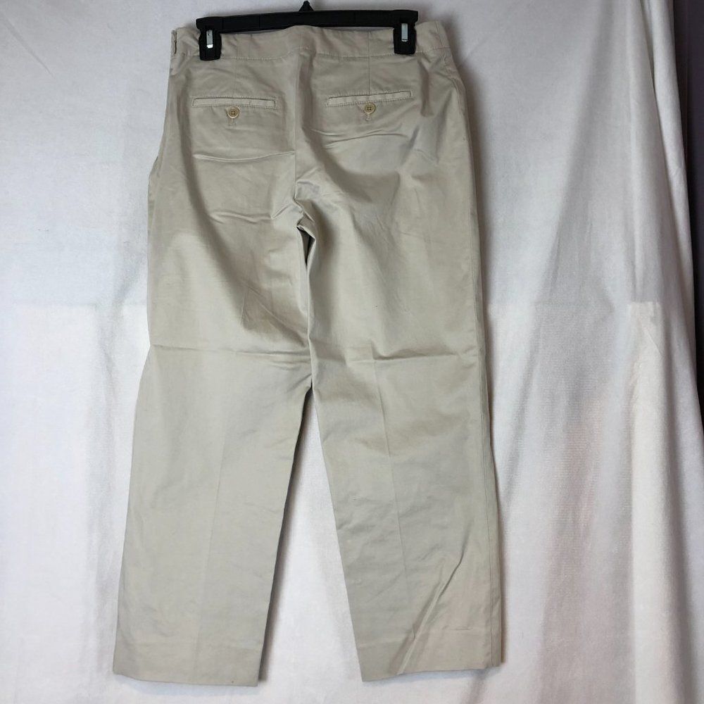 Talbots Pants Chino Womens Size 4 Stretch Khaki capris.            C - Picture 2 of 7